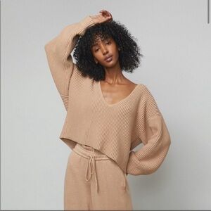 lunya | Cozy Cotton Ribbed Reversible Oversized Sweater | Size Small